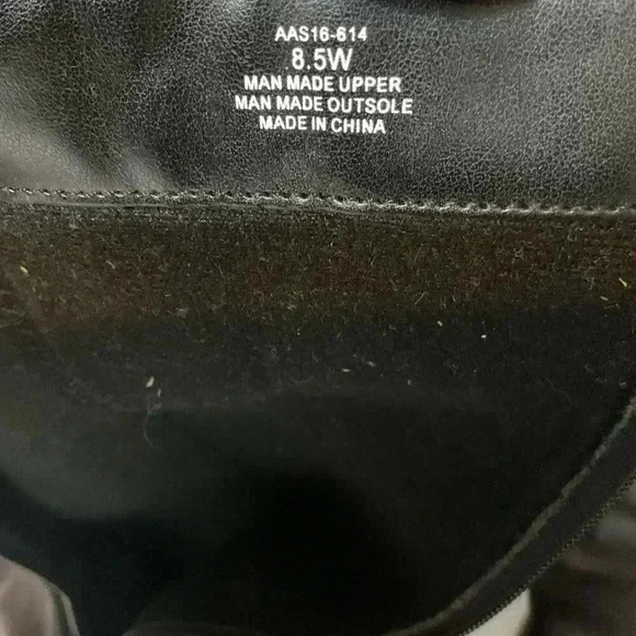 David Tate women’s stallion black polyurethane, tall boot buckle side zip healed - Picture 6 of 7